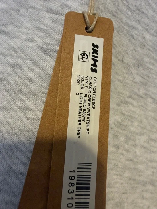 SKIMS Crewneck Sweatshirt in Light Heather Gray - Picture 4 of 5